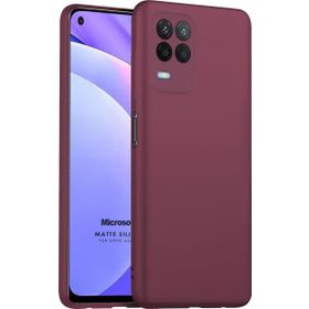 Microsonic Matte Silicone Oppo A54 4G Mor Cep Telefonu Kılıfı