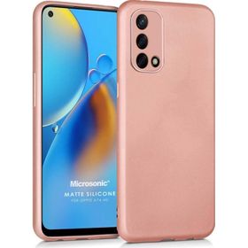 Microsonic Matte Silicone Oppo A74 4G Rose Gold Cep Telefonu Kılıfı