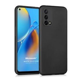 Microsonic Matte Silicone Oppo A74 4G Siyah Kılıf