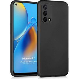Microsonic Matte Silicone Oppo A74 4G Siyah Kılıf
