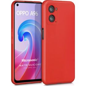 Microsonic Matte Silicone Oppo A76 Kırmızı Kılıf