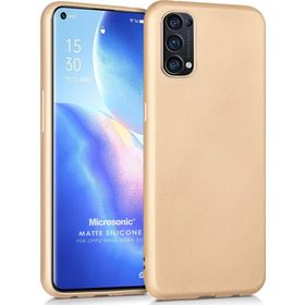 Microsonic Matte Silicone Oppo Reno 5 Pro 5G Gold Cep Telefonu Kılıfı