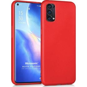 Microsonic Matte Silicone Oppo Reno 5 Pro 5G Kırmızı Cep Telefonu Kılıfı