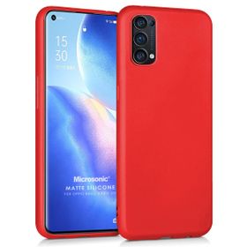 Microsonic Matte Silicone Oppo Reno 5 Pro 5G Kırmızı Cep Telefonu Kılıfı