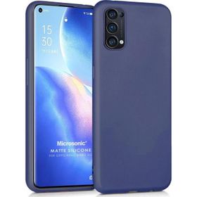 Microsonic Matte Silicone Oppo Reno 5 Pro 5G Lacivert Cep Telefonu Kılıfı