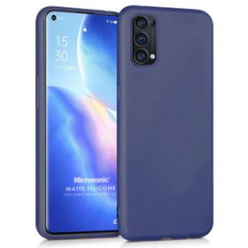 Microsonic Matte Silicone Oppo Reno 5 Pro 5G Lacivert Cep Telefonu Kılıfı