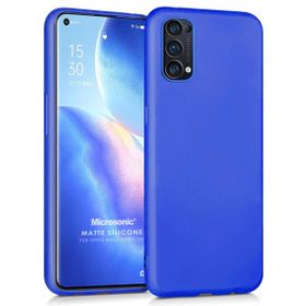 Microsonic Matte Silicone Oppo Reno 5 Pro 5G Mavi Cep Telefonu Kılıfı