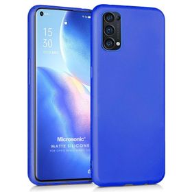 Microsonic Matte Silicone Oppo Reno 5 Pro 5G Mavi Cep Telefonu Kılıfı