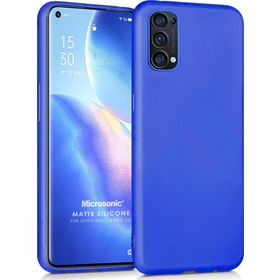 Microsonic Matte Silicone Oppo Reno 5 Pro 5G Mavi Cep Telefonu Kılıfı