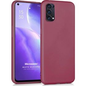 Microsonic Matte Silicone Oppo Reno 5 Pro 5G Mor Cep Telefonu Kılıfı
