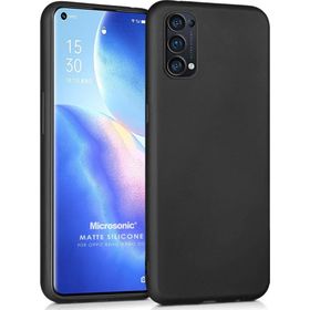Microsonic Matte Silicone Oppo Reno 5 Pro 5G Siyah Cep Telefonu Kılıfı