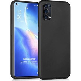 Microsonic Matte Silicone Oppo Reno 5 Pro 5G Siyah Cep Telefonu Kılıfı