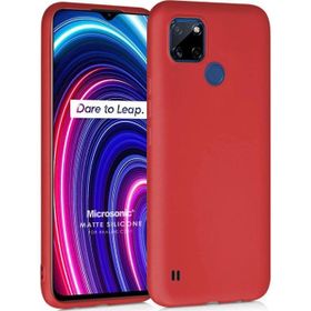 Microsonic Matte Silicone Realme C25Y Kırmızı Kılıf