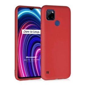 Microsonic Matte Silicone Realme C25Y Kırmızı Kılıf