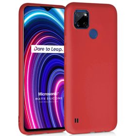Microsonic Matte Silicone Realme C25Y Kırmızı Kılıf