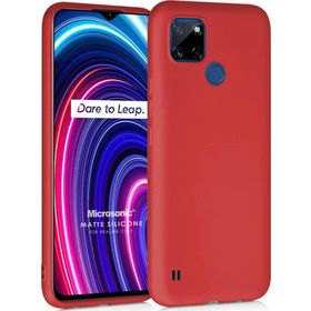 Microsonic Matte Silicone Realme C25Y Kırmızı Kılıf