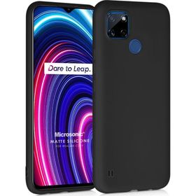 Microsonic Matte Silicone Realme C25Y Siyah Kılıf