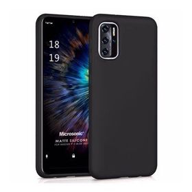 Microsonic Matte Silicone Reeder P13 Blue 2022 Siyah Cep Telefonu Kılıfı