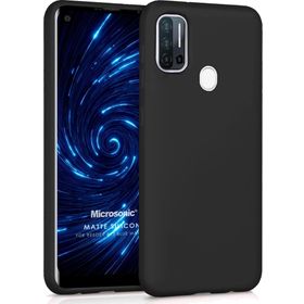 Microsonic Matte Silicone Reeder P13 Blue Max Pro Siyah Cep Telefonu Kılıfı