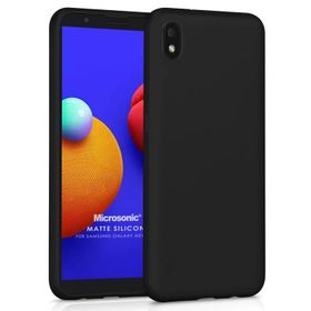 Microsonic Matte Silicone Samsung Galaxy A01 Core Mor Kılıf