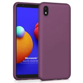Microsonic Matte Silicone Samsung Galaxy A01 Core Mor Kılıf