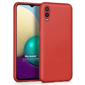 Microsonic Matte Silicone Samsung Galaxy A02 Kırmızı Kılıf