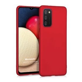 Microsonic Matte Silicone Samsung Galaxy A02S Kırmızı Kılıf