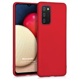 Microsonic Matte Silicone Samsung Galaxy A02S Kırmızı Kılıf