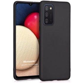 Microsonic Matte Silicone Samsung Galaxy A02S Siyah Kılıf