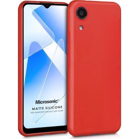 Microsonic Matte Silicone Samsung Galaxy A03 Core Kırmızı Kılıf
