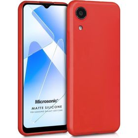 Microsonic Matte Silicone Samsung Galaxy A03 Core Kırmızı Kılıf