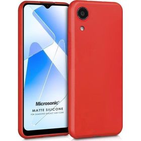 Microsonic Matte Silicone Samsung Galaxy A03 Core Kırmızı Kılıf