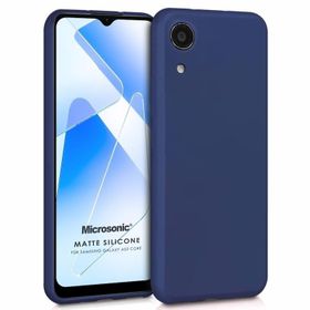 Microsonic Matte Silicone Samsung Galaxy A03 Core Lacivert Kılıf
