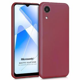 Microsonic Matte Silicone Samsung Galaxy A03 Core Mor Cep Telefonu Kılıfı