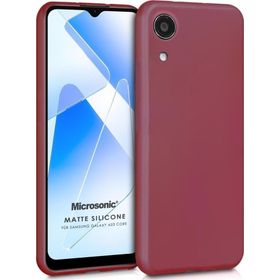 Microsonic Matte Silicone Samsung Galaxy A03 Core Mor Cep Telefonu Kılıfı