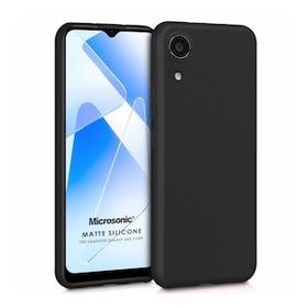 Microsonic Matte Silicone Samsung Galaxy A03 Core Siyah Kılıf
