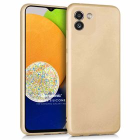 Microsonic Matte Silicone Samsung Galaxy A03 Gold Kılıf