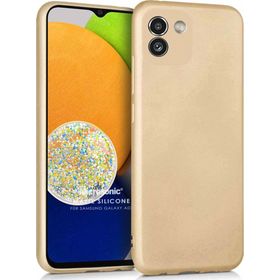 Microsonic Matte Silicone Samsung Galaxy A03 Gold Kılıf