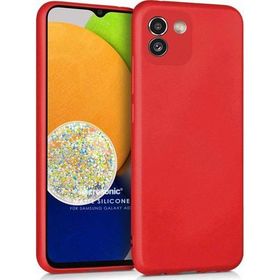 Microsonic Matte Silicone Samsung Galaxy A03 Kırmızı Kılıf