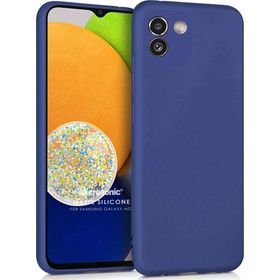 Microsonic Matte Silicone Samsung Galaxy A03 Lacivert Kılıf