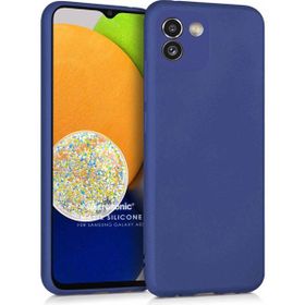Microsonic Matte Silicone Samsung Galaxy A03 Lacivert Kılıf