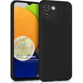 Microsonic Matte Silicone Samsung Galaxy A03 Siyah Kılıf