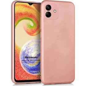 Microsonic Matte Silicone Samsung Galaxy A04 Rose Gold Cep Telefonu Kılıfı