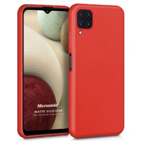 Microsonic Matte Silicone Samsung Galaxy A12 Kırmızı Kılıf