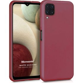 Microsonic Matte Silicone Samsung Galaxy A12 Kırmızı Kılıf