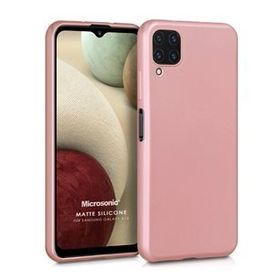 Microsonic Matte Silicone Samsung Galaxy A12 Rose Gold Cep Telefonu Kılıfı