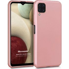 Microsonic Matte Silicone Samsung Galaxy A12 Rose Gold Cep Telefonu Kılıfı