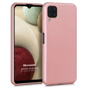 Microsonic Matte Silicone Samsung Galaxy A12 Rose Gold Cep Telefonu Kılıfı