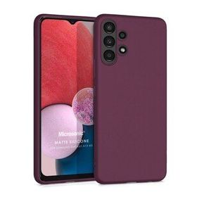 Microsonic Matte Silicone Samsung Galaxy A13 4G Mor Cep Telefonu Kılıfı
