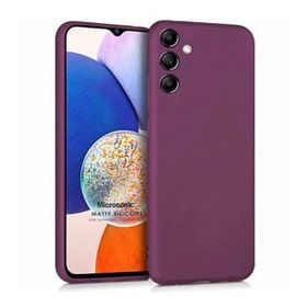 Microsonic Matte Silicone Samsung Galaxy A14 Mor Cep Telefonu Kılıfı